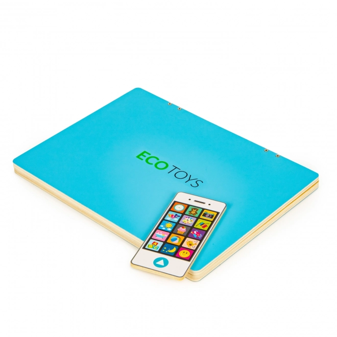 ECOTOYS Leseni prenosnik s pametnim monitorjem - moder