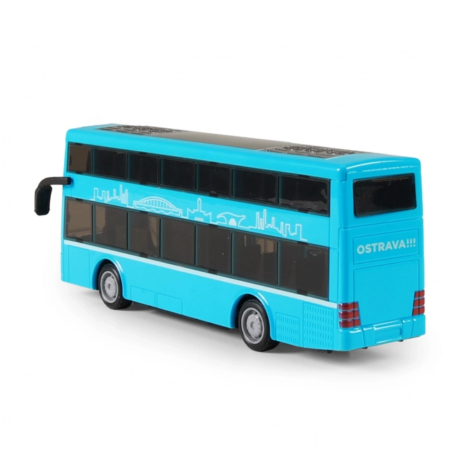 Dvopodlažni avtobus igrača modra 20 cm