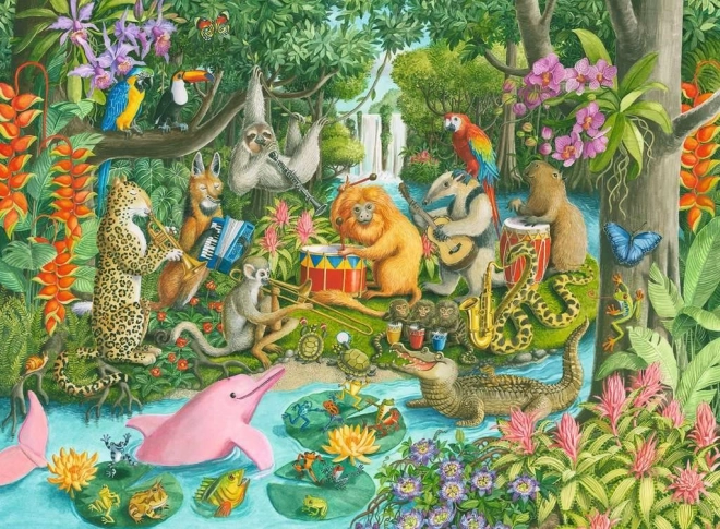 RAVENSBURGER Puzzle Orkester deževnega gozda XXL 100 koščkov