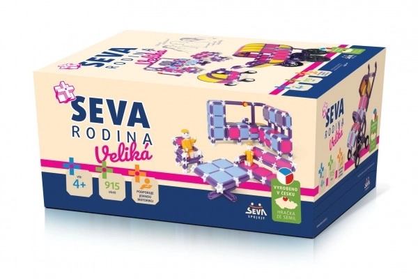 Stavebnica SEVA DRUŽINA Velika plast 915 kosov v škatli 27x38x18cm