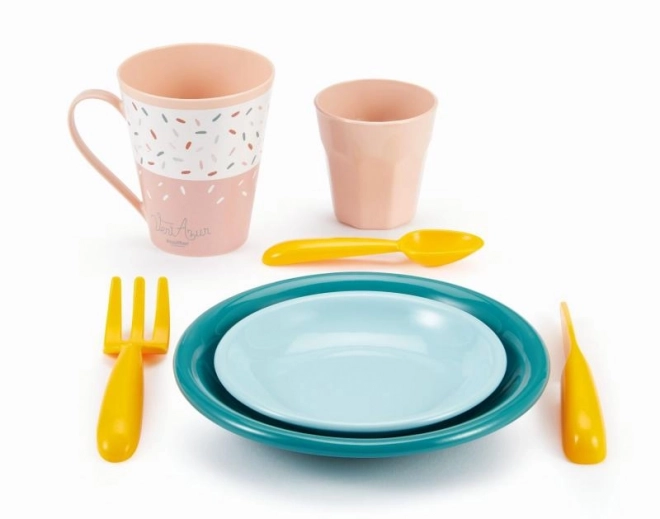 Barvna plastična garnitura posode za piknik