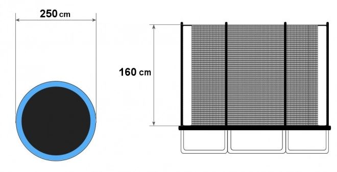 Varnostna mreža notranje trampolin 250cm 8ft/6