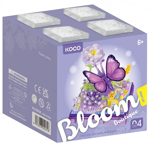 Komplet mini KOCO Metulj plastika 471 kos v škatli 11x12x11cm