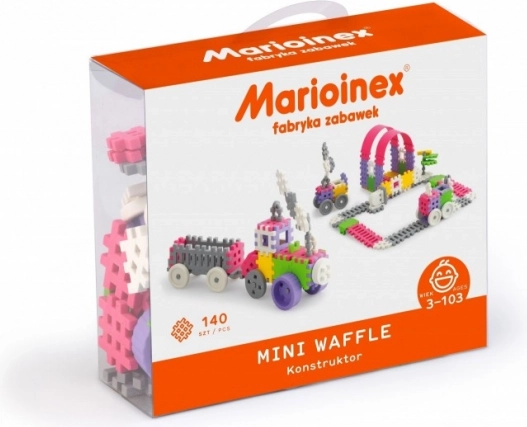 Gradbeni komplet Mini Waffle Konstruktor 140 kosov – rožnata