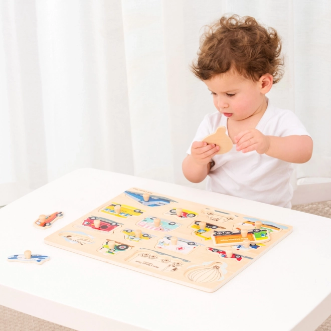 Leseno Vstavljivo Puzzle Prometna Sredstva