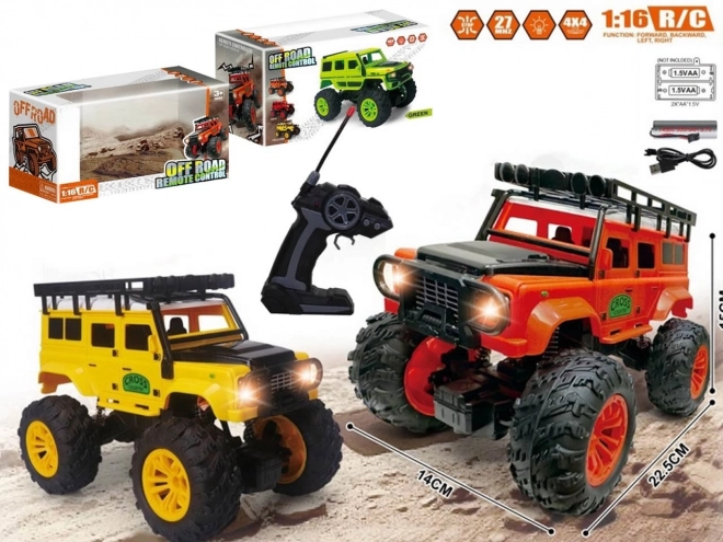 Avtomobilski R/C terenec s svetlobami in USB polnjenjem