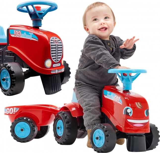 FALK poganjalni traktor GO z odstranljivim priklopnikom, rdeč