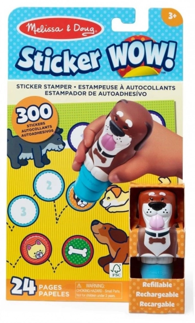 Nalepka WOW! Samolepka žigca kuža