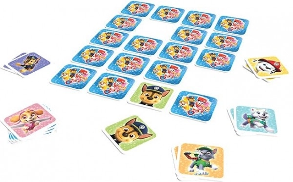 Pexeso za na pot za barvankami Tlapkova patrulja/Paw Patrol v škatli 12x12cm