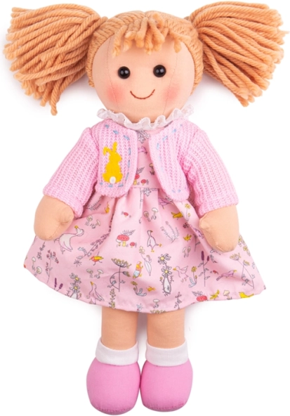 Bombažna punčka Ella 34 cm od Bigjigs Toys