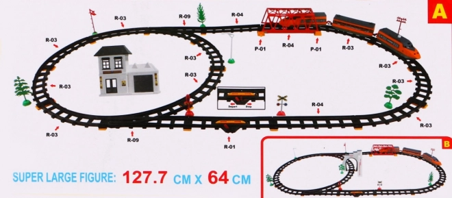 Velika električna železnica s priborom za otroke 3+