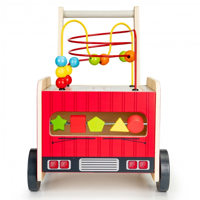 Lesena izobraževalna hojica z kockami - Gasilski avto ECOTOYS