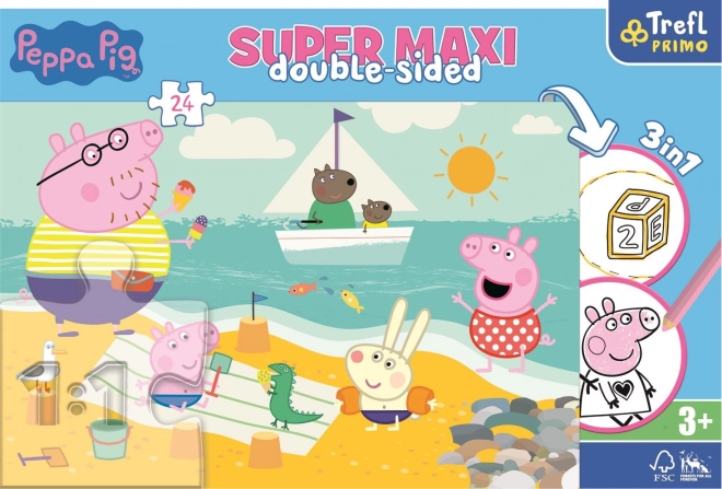 Dvostranske sestavljanke Peppa Pig SUPER MAXI 24 kos