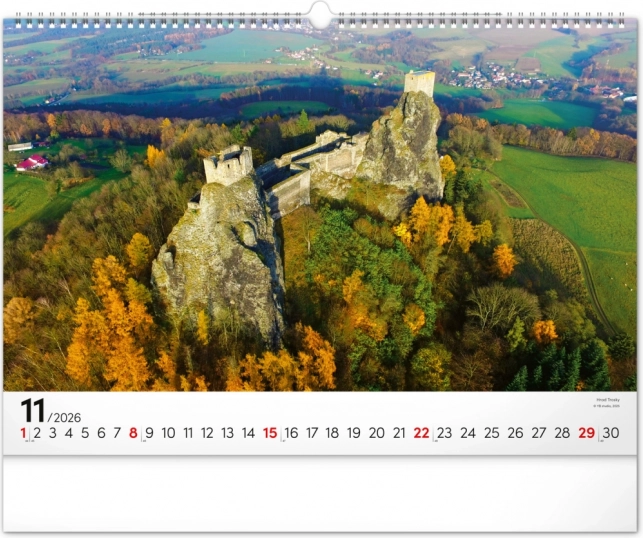 Stenski koledar Panorama Češke 2026