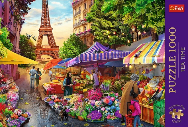 TREFL Puzzle Premium Plus Čas za čaj: Cvetočna tržnica 1000 kosov