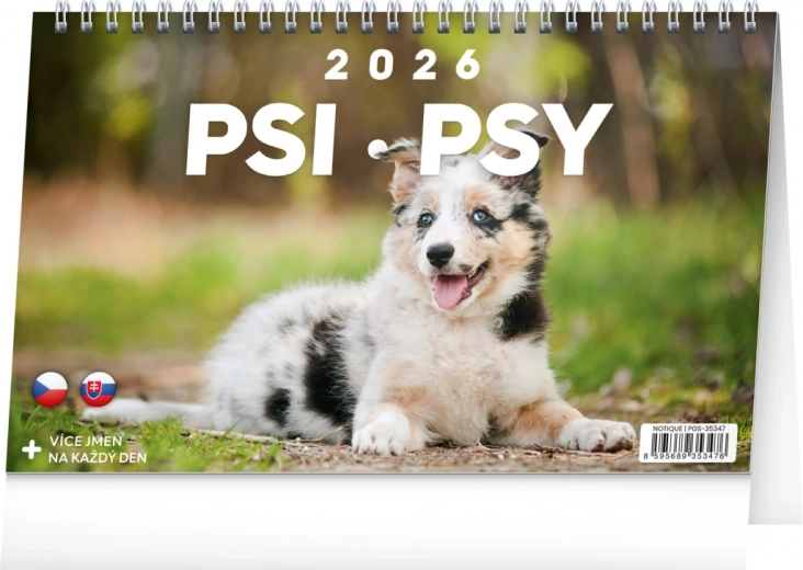 Namizni koledar Psi 2026