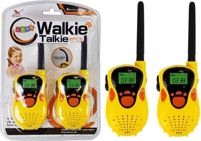 Radijska postaja Walkie Talkie kratkovalovni radio 100 m dosega rumena za otroke