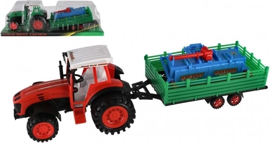 Traktor s prikolico in rotovatorjem, plastika, 52 cm, na vztrajnik