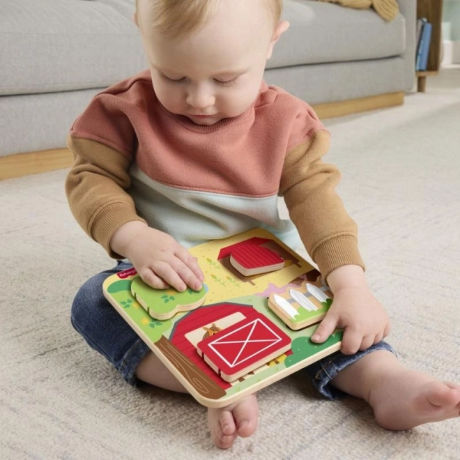Fisher-Price Lesena igra skrivalnice z živalmi