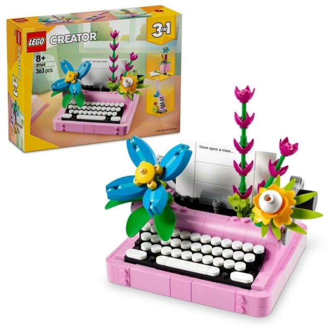 Gradbeni set za otroke - Pisalni stroj s cvetlicami LEGO Creator 3v1