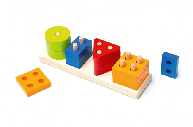 CUBIKA 15337 Razvrščamo oblike V - lesena sestavljanka 17 delov