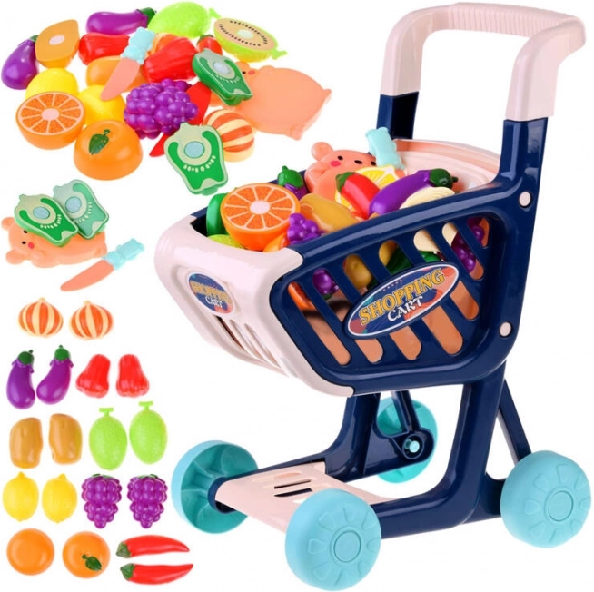 Nakupovalni voziček + zelenjava in sadje za rezanje Shop fun 36 kos ZA4791