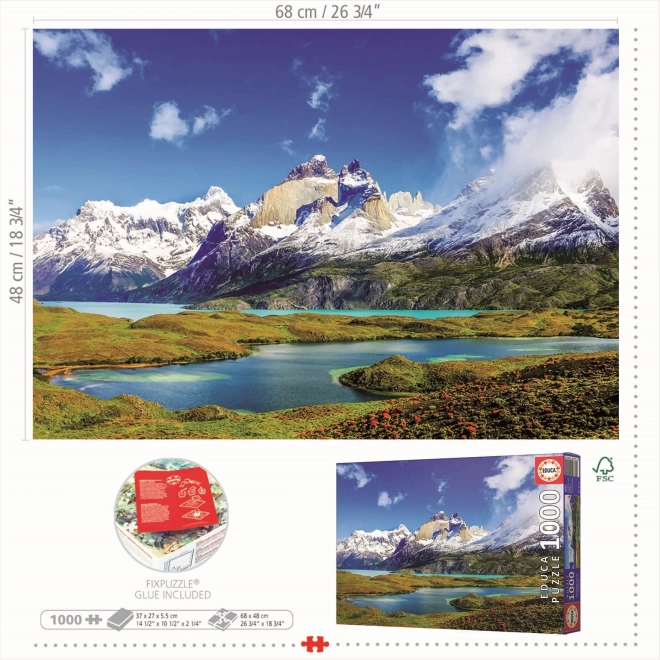 Educa sestavljanka Torres del Paine, Patagonija 1000 kosov