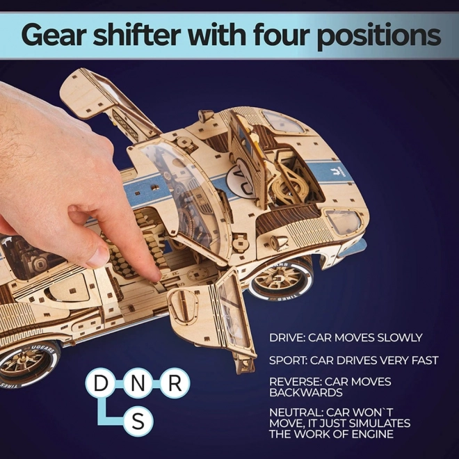 Ugears 3D lesena mehanska uganka Endurance Racer
