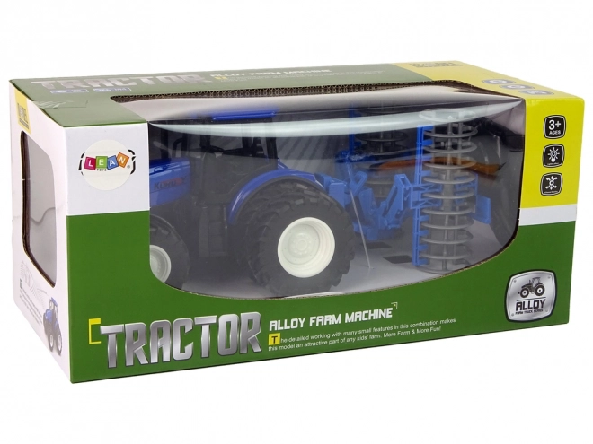 Daljinsko voden traktor 1:24 Blue Disc Aggregate Metal