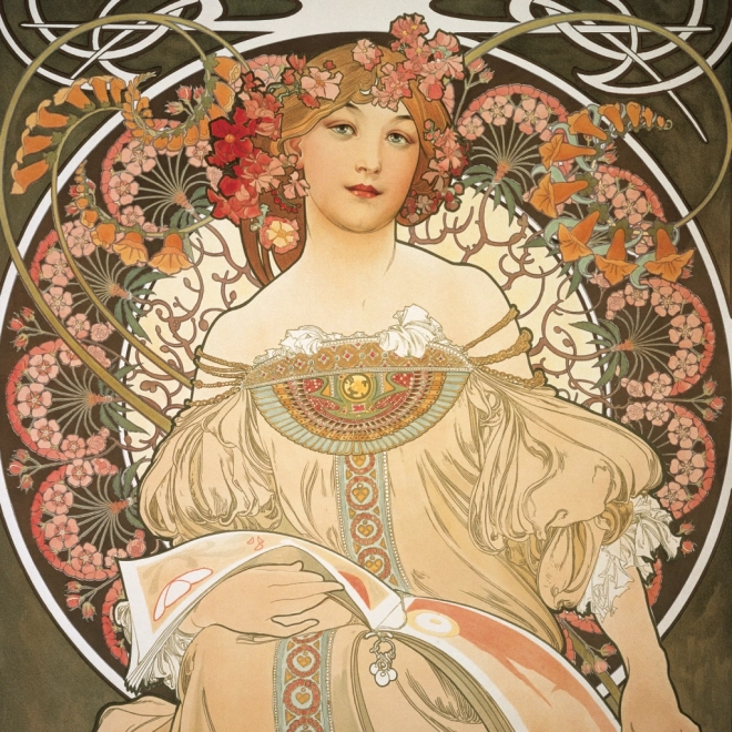 Kratki koledar Alfons Mucha 2025, 30 × 30 cm