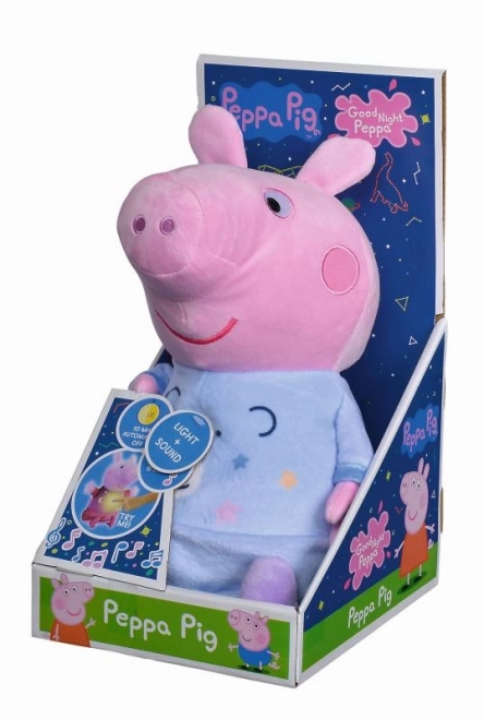 Peppa Pig 2v1 plišasta uspavanka z glasbo + svetloba, modra, 25 cm