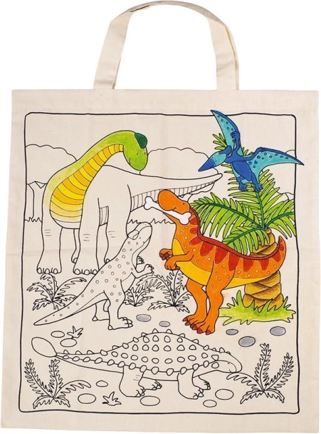 Bombažna torba za barvanje – dinozavri