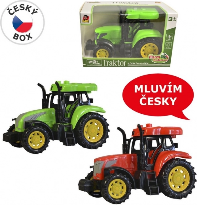 Traktor s češkim glasom, svetlobo in zvokom, 14 cm