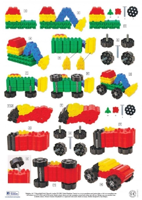 Morphun 4 Vozila gradbeni set - 64 delov