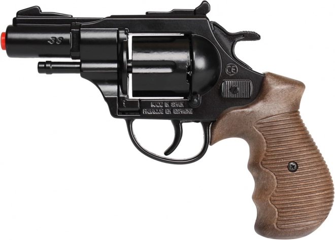 Kovinski črni policijski revolver Gold Collection - 12 strelov