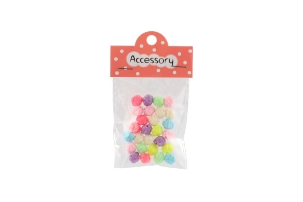 Plastične perle rožice z vrvico 2 vrsti v vrečki 6,5x11x1cm