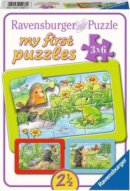 Ravensburger puzzle Živali na vrtu 3x6 kosov