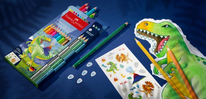 Faber-Castell barvice dinozavri trikotne komplete