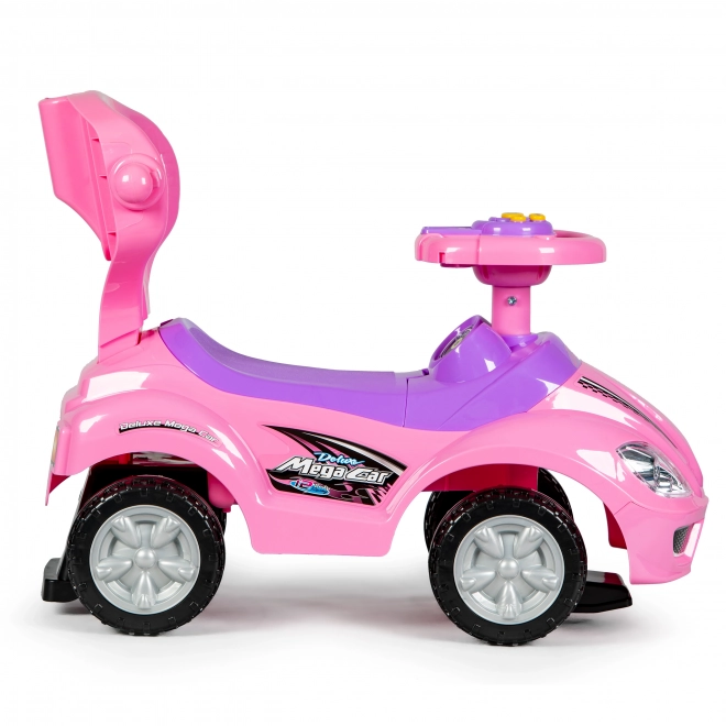 ECOTOYS poganjalec s zvoki in vodilno palico Avto roza