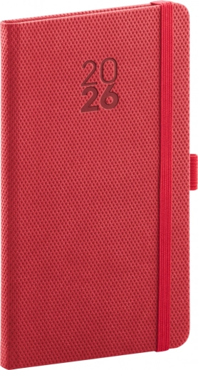 Žepni dnevnik Notique Diamante 2026 rdeč