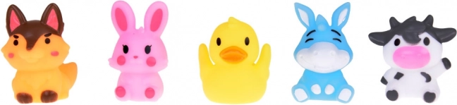 Gumijasti prstni lutke Živali s kmetije - komplet 5 figuric