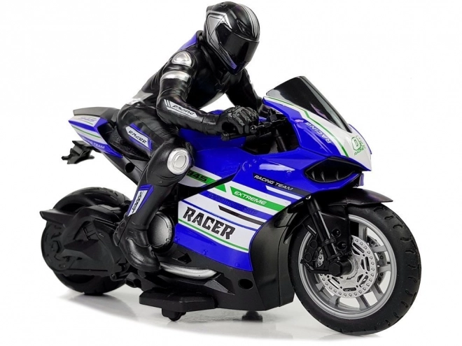 Športni dirkalni motocikel na daljinsko upravljanje 2.4G Domet 35m Modra