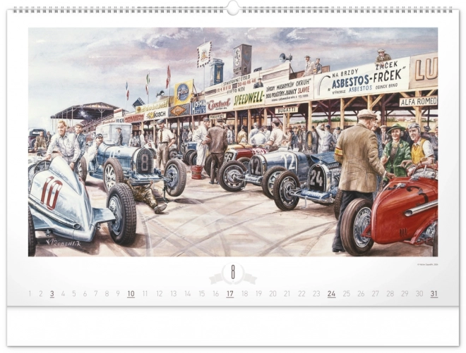 NOTIQUE Stenski koledar Oldtimers – Václav Zapadlík 2025, 64 x 42 cm