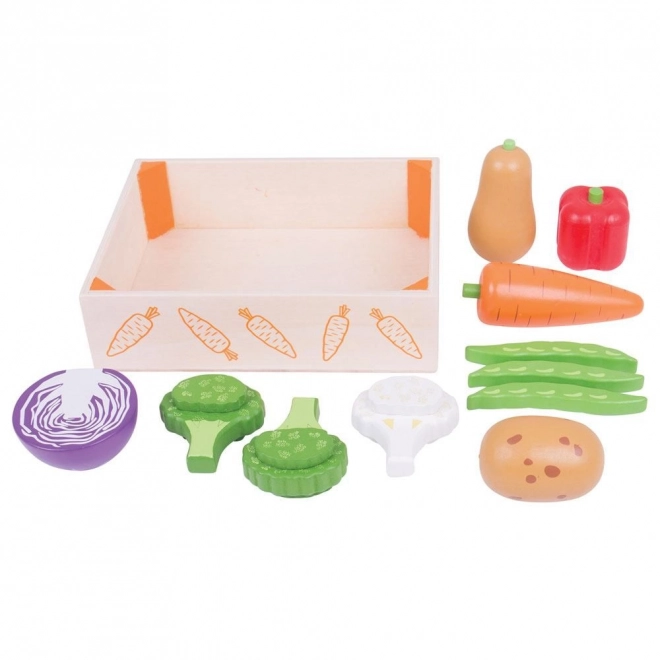 Škatlica z zelenjavo Bigjigs Toys