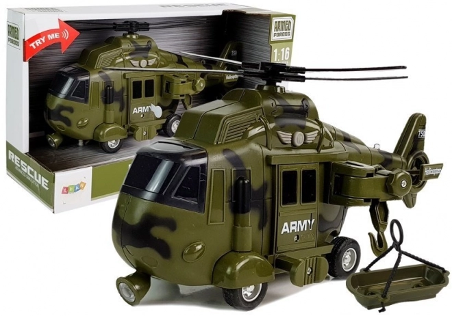 Vojaški reševalni helikopter 1:16 Kavelj Svetloba Zvok