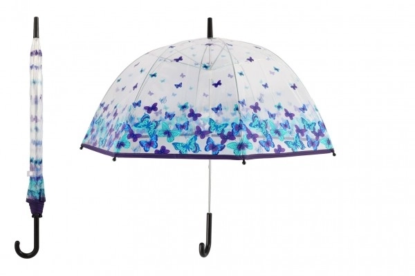 Prozoren dežnik z metulji plast/kov 80cm v vrečki
