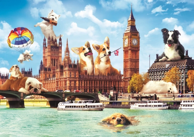 Sestavljanka 1000 delov Psi v Londonu