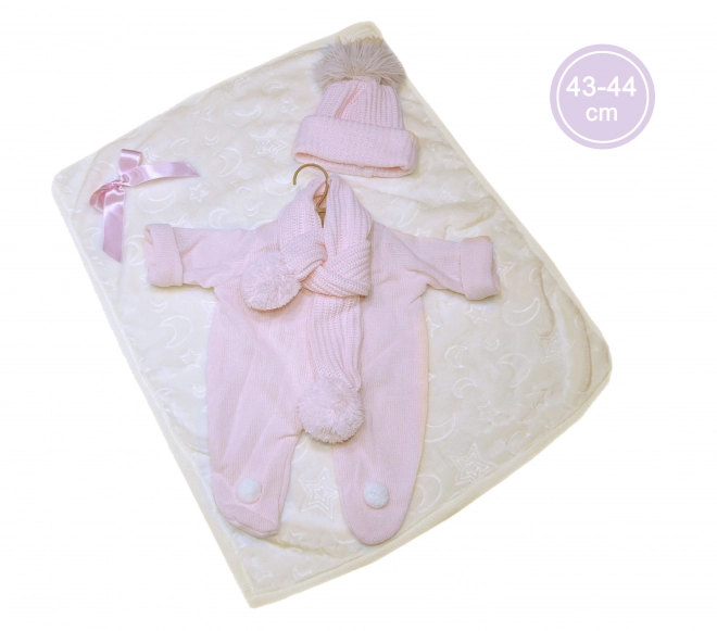 Llorens M843-16 oblačilni komplet za punčko novorojenčka NEW BORN velikost 43-44 cm