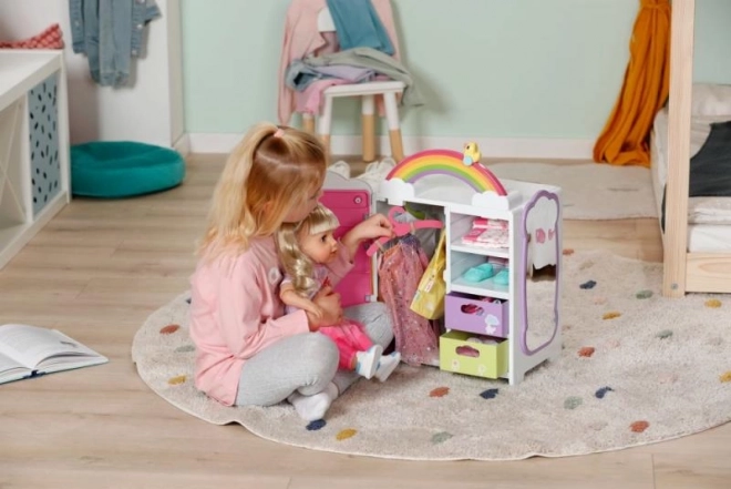 Mavrična garderobna omara za punčke BABY born