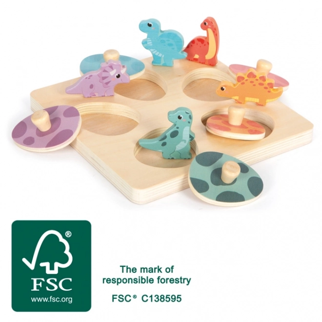 Leseni spominski puzzle dinozavri